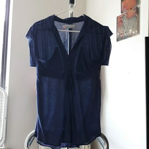 Free people "beach" dark purple short sleeve top